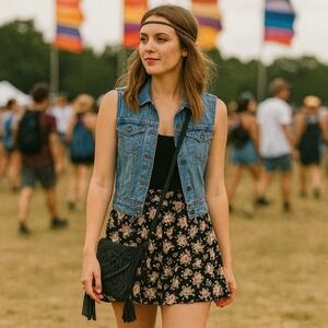 Pins and‎ Needles Softcore Skirt Women S Flowy Ditzy Floral Boho Indie Festival